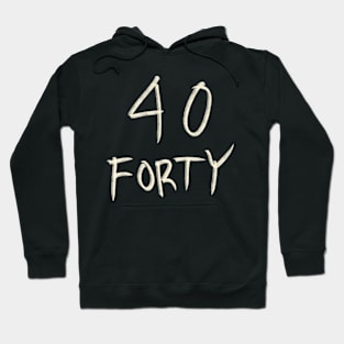 Hand Drawn Letter Number 40 Forty Hoodie